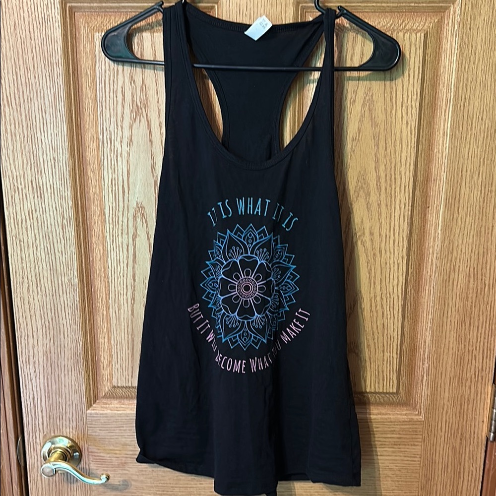 Black Graphic Tank Top
